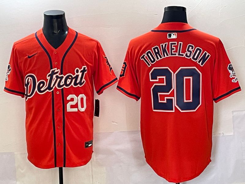 Men 2025 Detroit Tigers #20 Torkelson Orange Nike MLB Jersey style 01->detroit tigers->MLB Jersey